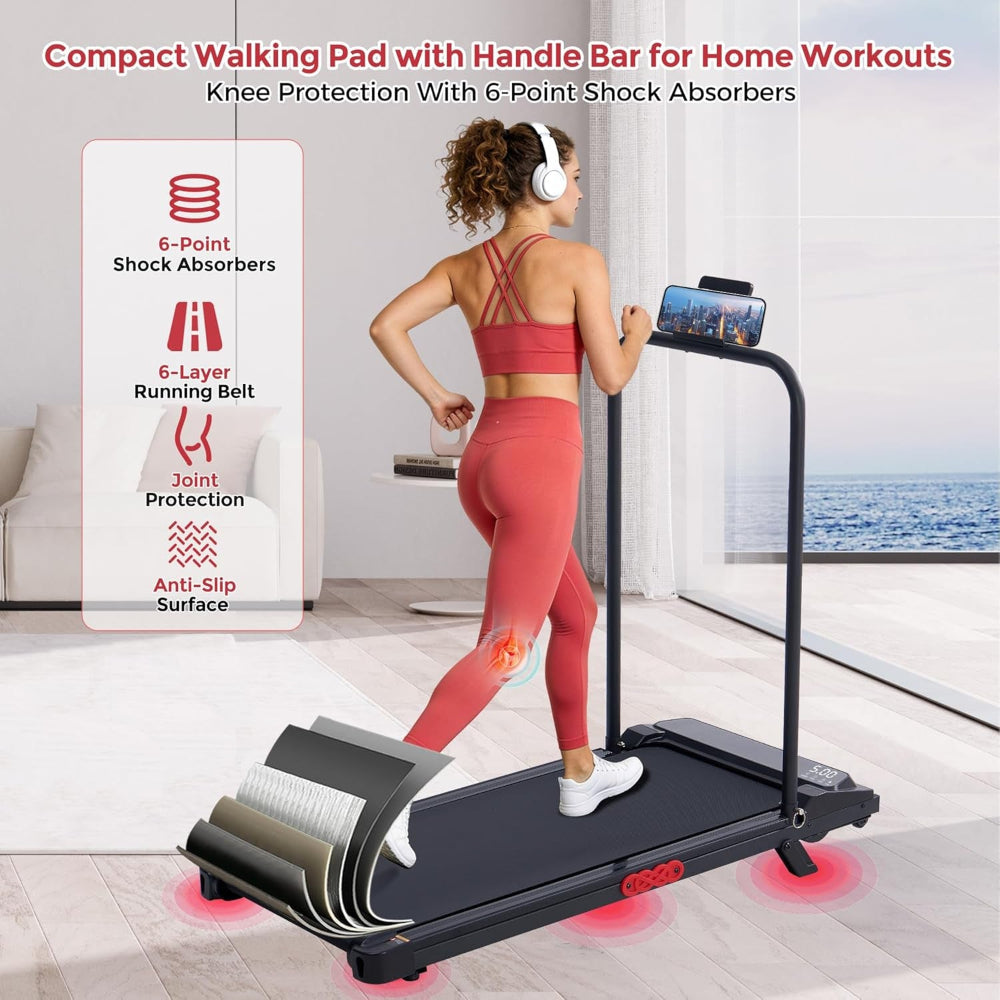 Walking Pad Treadmill with Incline, 2026 Upgrade Portable Walking Pad Treadmill with Handle Bar, 0.6-7.6MPH Small Treadmills Walking Pad for Home Small, 3.5HP, 350LBS