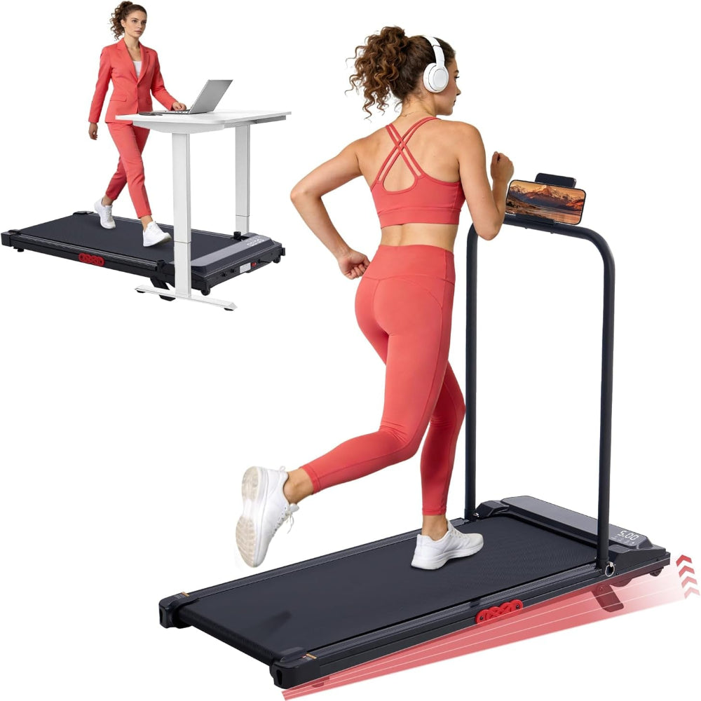 Walking Pad Treadmill with Incline, 2026 Upgrade Portable Walking Pad Treadmill with Handle Bar, 0.6-7.6MPH Small Treadmills Walking Pad for Home Small, 3.5HP, 350LBS