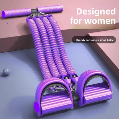 Multifunction Fitness Tension Rope Non-Slip with Handles Foot Pedal Resistance Band Adjustable Pedal Ankle Puller for Men Women