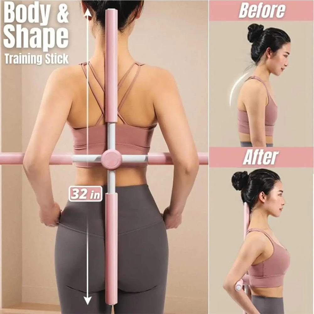 2026 Stretching Stick Telescopic Pilates Stick Neck Hump Corrector Rod for Teens Children Workplace Fitness Yoga Pilates Workout