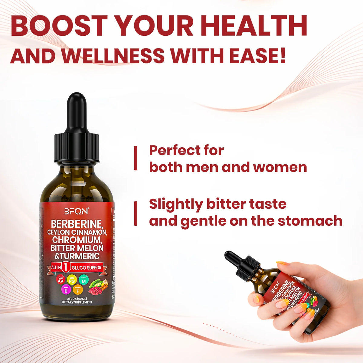 Organic Berberine & Ceylon Cinnamon Liquid Drops – 13-IN-1 with Bitter Melon, Turmeric, Support Blood Sugar, Metabolism & Weight Management, 2 Fl Oz