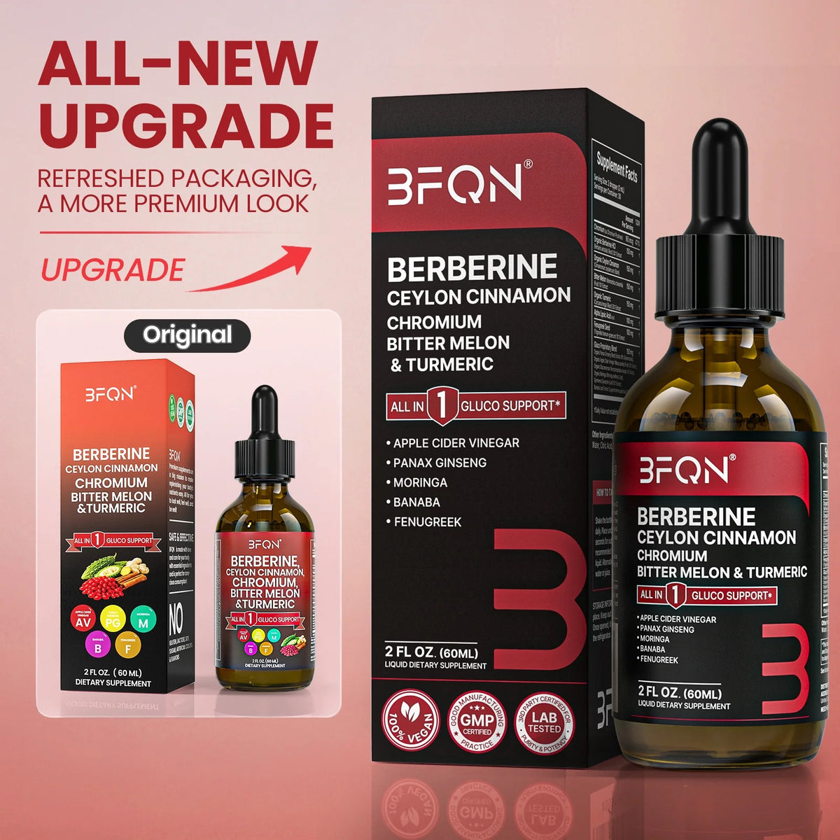 Organic Berberine & Ceylon Cinnamon Liquid Drops – 13-IN-1 with Bitter Melon, Turmeric, Support Blood Sugar, Metabolism & Weight Management, 2 Fl Oz