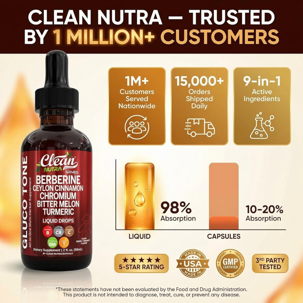 Clean Nutra Berberine Liquid Drops – Advanced GLP-1 Support Formula