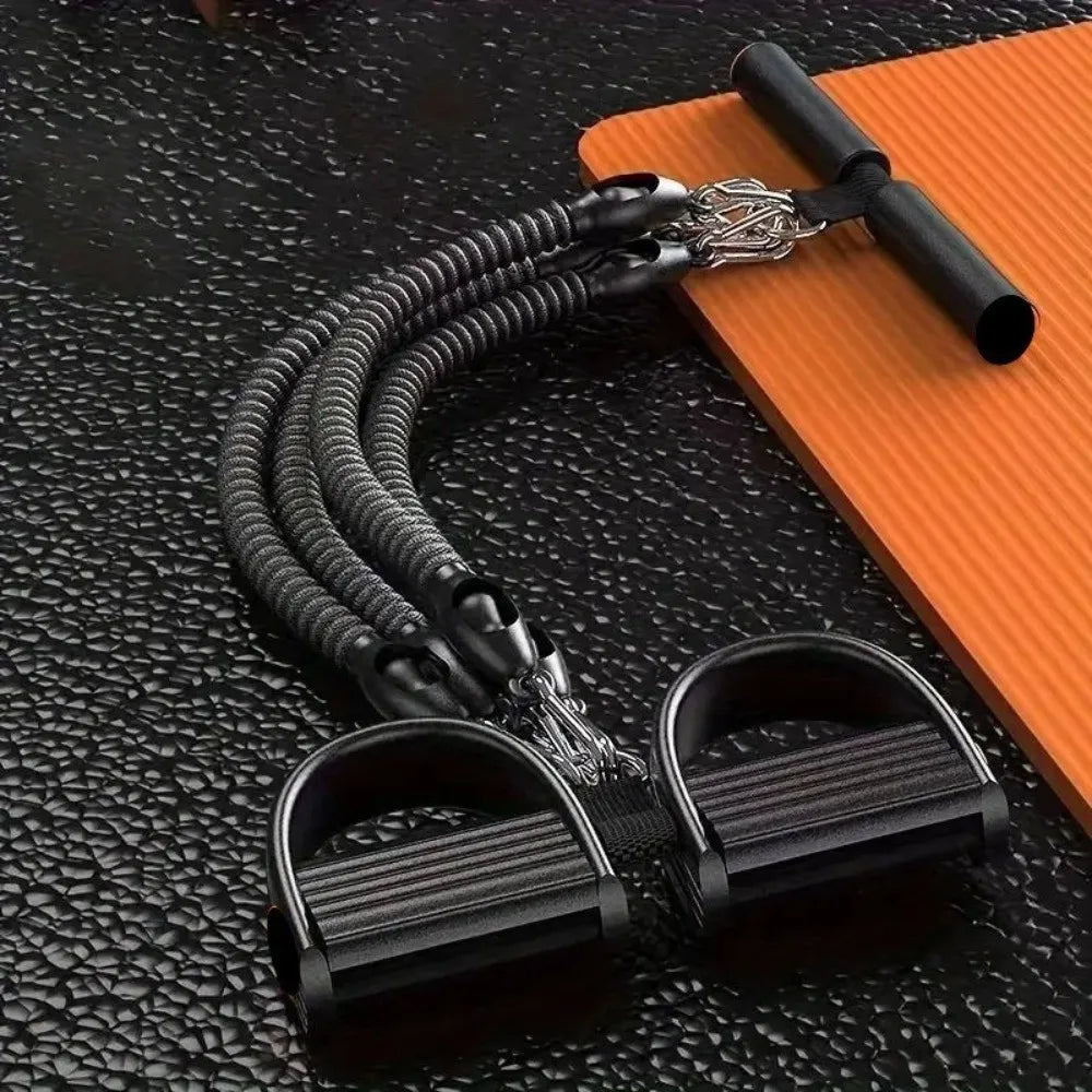 Multifunction Fitness Tension Rope Non-Slip with Handles Foot Pedal Resistance Band Adjustable Pedal Ankle Puller for Men Women